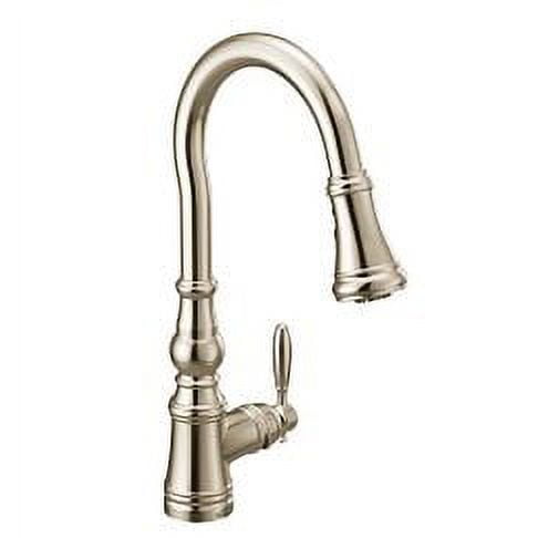 Polished Nickel Transitional Kitchen Faucet with Pull-out Spray