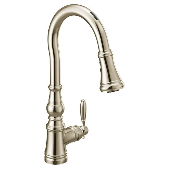 Moen S73004ev2 Weymouth 1.5 GPM Single Hole Pull Down Smart Kitchen Faucet - Nickel