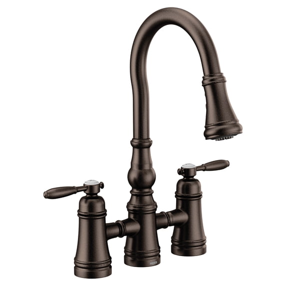 Moen S73204 Weymouth 1.5 GPM Bridge Pull Down Kitchen Faucet - Bronze