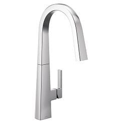 S75005bl Moen S75005 Nio Single Handle Pull Down Kitchen Faucet in Chrome ...