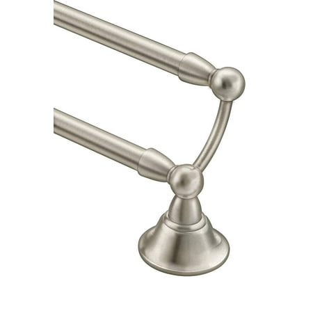Moen Sage Collection Wall Mounted Double-Towel Bar, Brushed Nickel