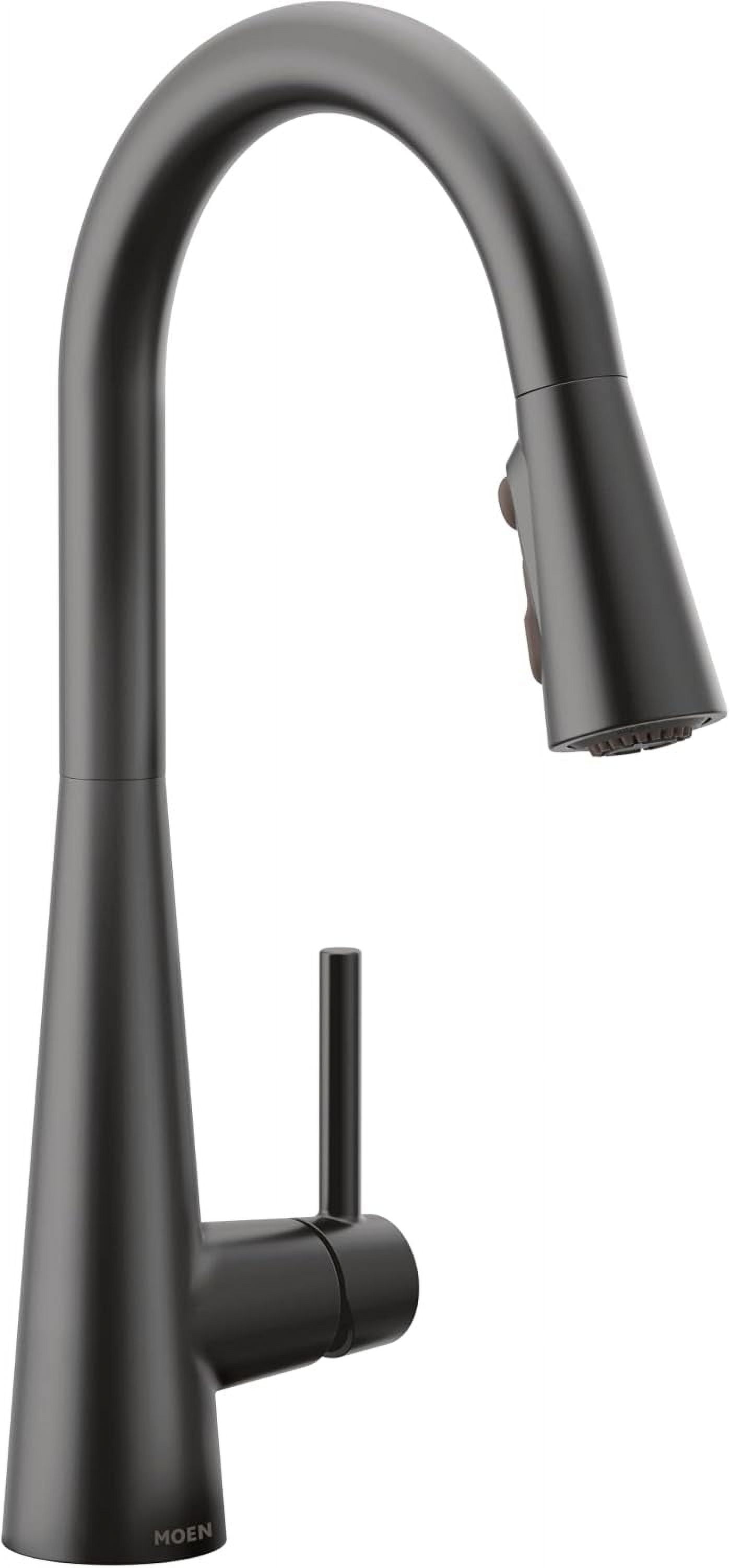 Matte Black Modern Pull-Down Kitchen Faucet with Spray