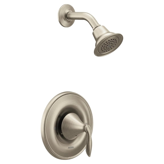 Moen Eva Brushed Nickel One-Handle Posi-Temp Shower Trim Kit Featuring Shower Head and Shower Lever Handle, Valve Required