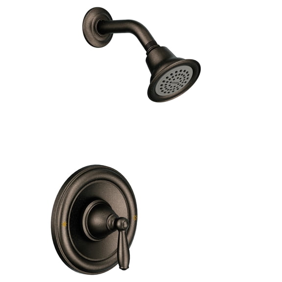 Moen Brantford Oil-Rubbed Bronze Posi-Temp Shower Trim Kit Featuring Showerhead and Shower Lever Handle, Valve Required
