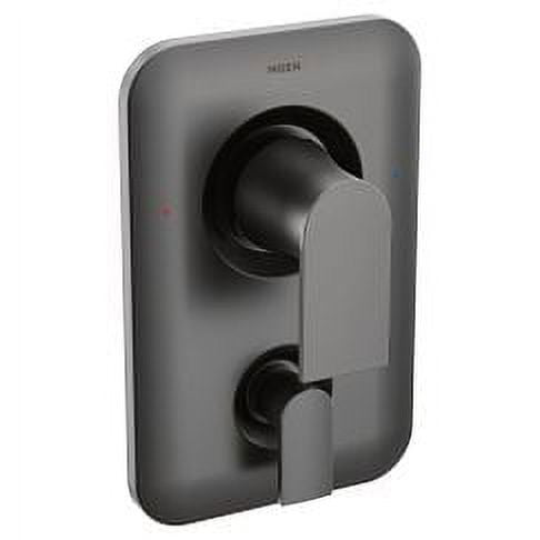 Matte Black Modern Lever Shower Trim Kit