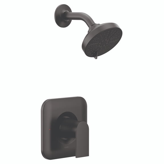 Moen Genta LX Pressure Balancing Eco-Performance Modern Shower Trim with Showerhead and Lever Handle, Posi-Temp Valve Required, Matte Black