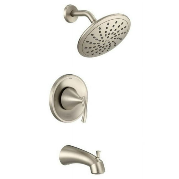 MOEN T2843EPBN Glyde Posi-Temp Rain Shower Single-Handle Tub and Shower Faucet Trim Kit in Brushed Nickel (Valve Not Included)