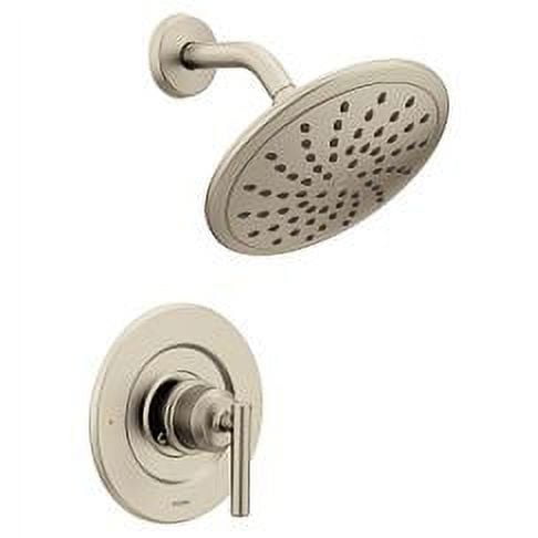 Brushed Nickel 8-Inch Modern Rain Shower Head with Lever Handle