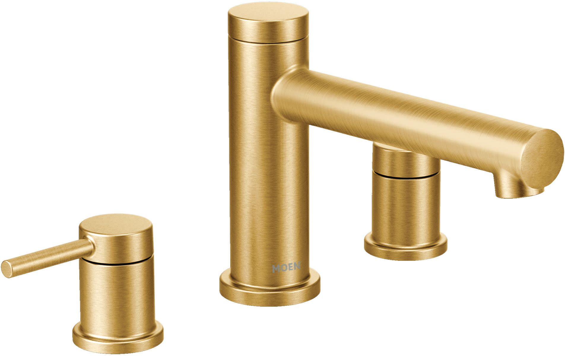 Modern Black Chrome Deck Mounted Widespread Faucet