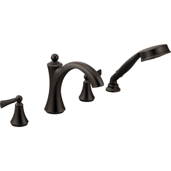 Moen T654ORB Wynford Two-Handle Diverter Roman Tub Faucet Includes Hand Shower Trim Only, Oil Rubbed Bronze