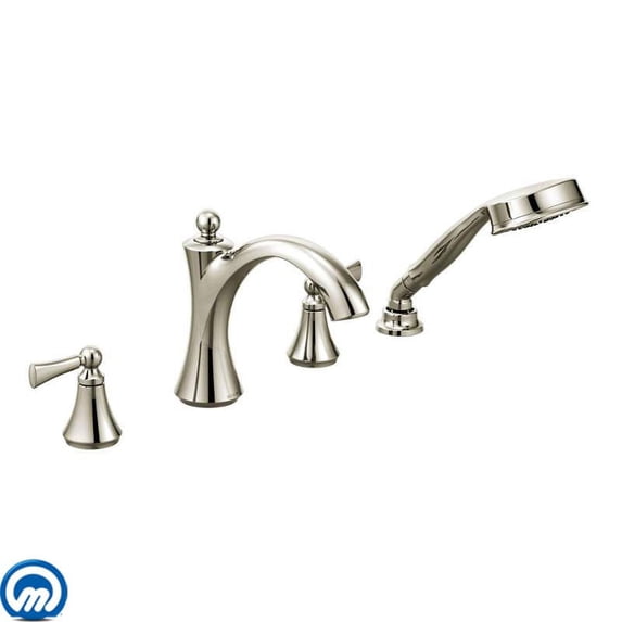 Moen T654NL Wynford Deck Mounted Roman Tub Filler Trim - Nickel