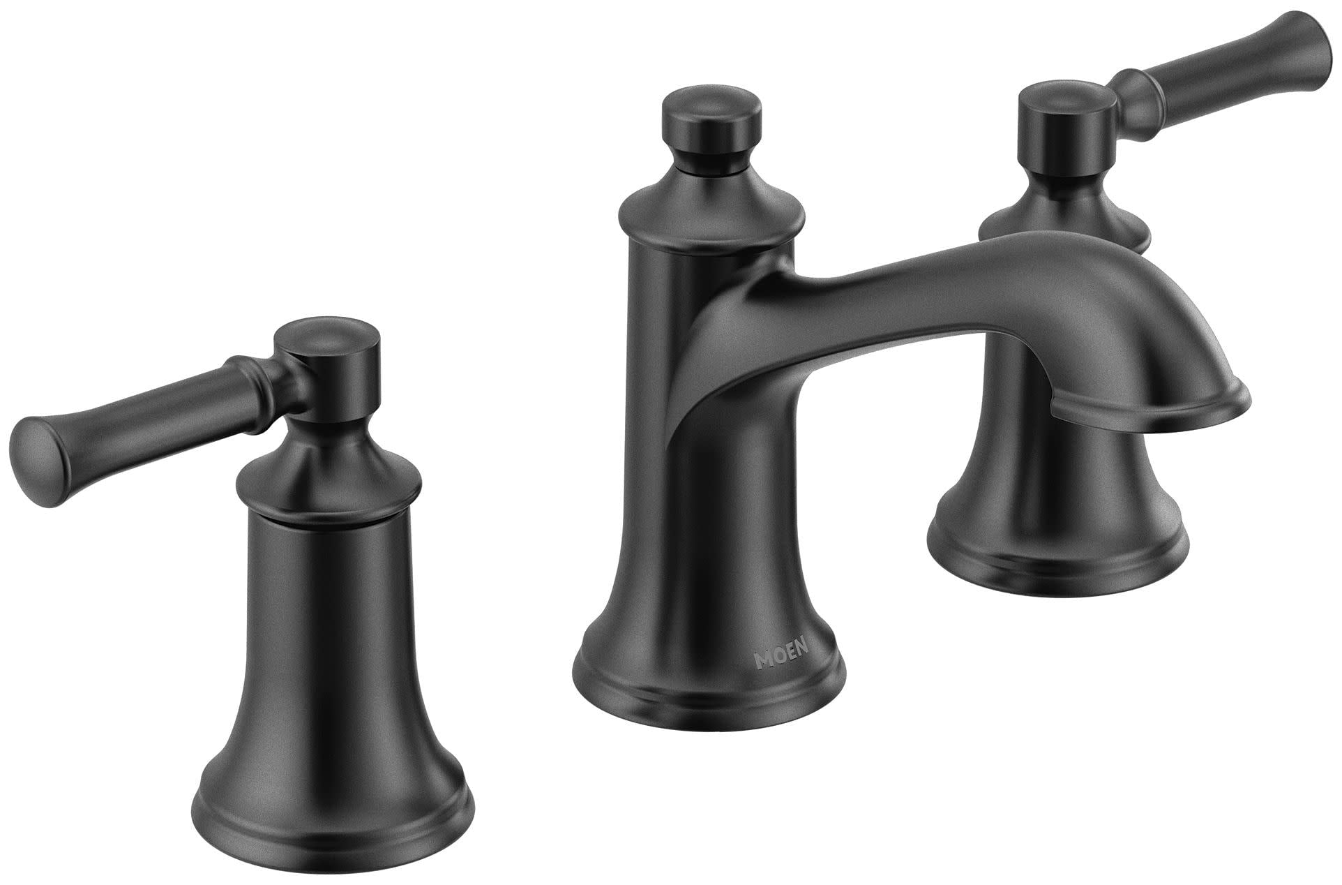 Modern Matte Black Metal Widespread Bathroom Faucet with ADA Compliance