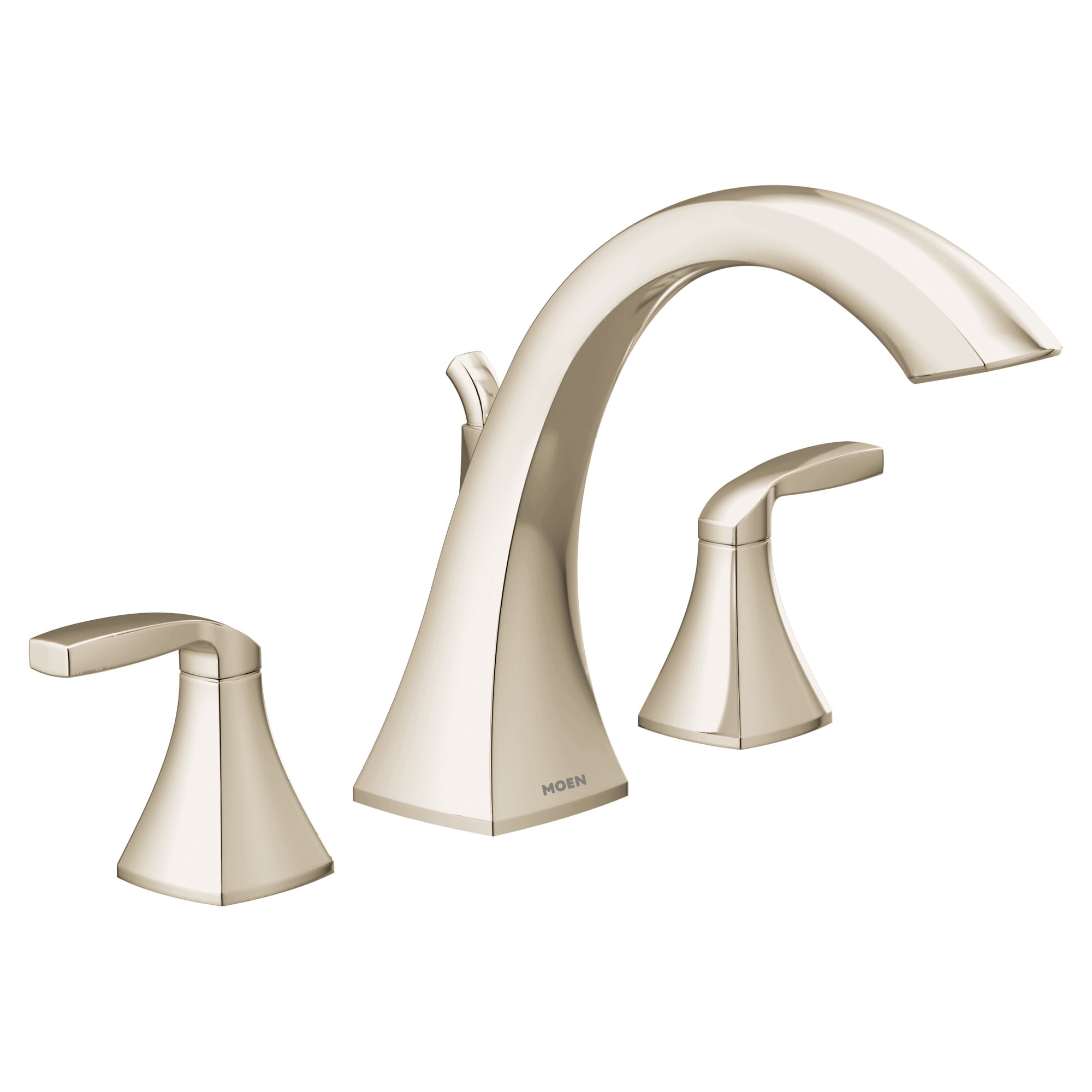 Moen T693BG Voss Two-Handle Deck Mount Roman Tub Faucet Trim Kit Valve Required Brushed Gold