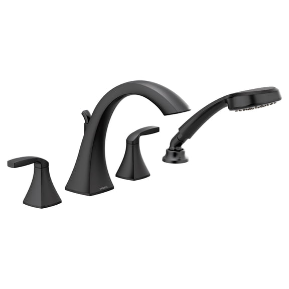 Moen T694 Voss Deck Mounted Roman Tub Filler Trim - Black