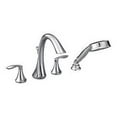 thumbnail image 1 of Moen T944 Chrome two-handle roman tub faucet includes hand shower, 1 of 4