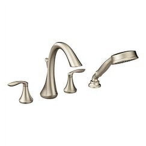 Moen T944BN Brushed nickel two-handle roman tub faucet includes hand shower