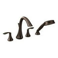 thumbnail image 1 of Moen T944ORB Rubbed Bronze two-handle roman tub faucet includes hand shower, 1 of 5