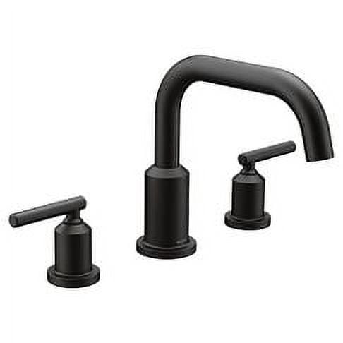 Modern Matte Black Chrome Deck Mounted Roman Tub Faucet