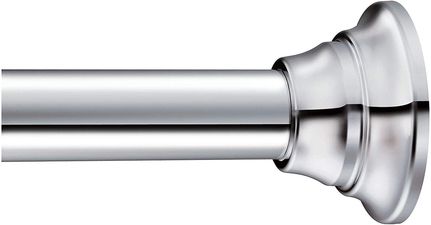 Chrome Adjustable Tension Mounted Straight Shower Curtain Rod
