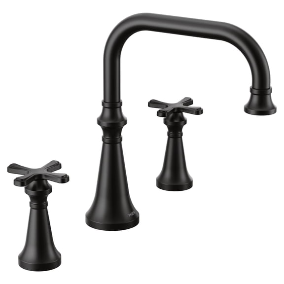 Moen TS44505 Brass Black 10.5in Deck Mounted Roman Tub Filler Faucet 2 Piece