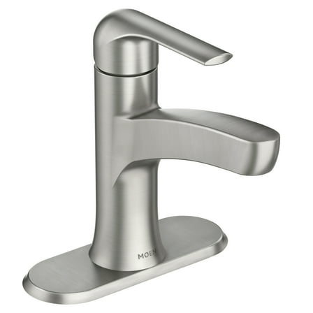 Moen 84565SRN Tilson Spot Resist Brushed Nickel Bathroom Faucet with Optional Deck Plate