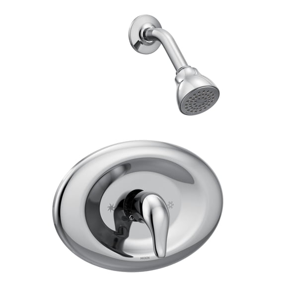 Moen Chateau Chrome Eco-Performance Trim Set, Featuring Showerhead and Shower Lever Handle with Escutcheon (Posi-Temp Valve Required)