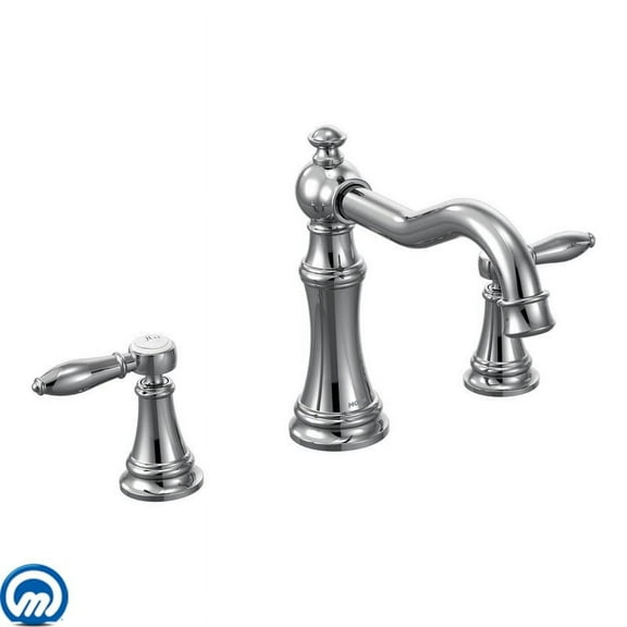 Moen Ts22103 Weymouth Deck Mounted Roman Tub Filler Trim (Less Valve) - Chrome