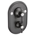 thumbnail image 1 of Moen TS32100BL Weymouth Two Handle Pressure Balancing Valve Trim in Matte Black, 1 of 1