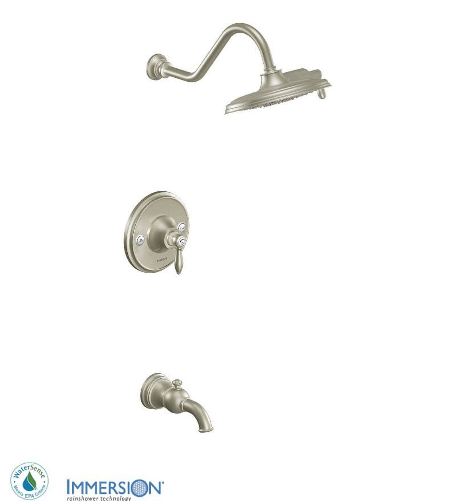 Moen Weymouth Posi-Temp Tub & Shower Trim Kit With 9" Rainshower - Brushed Gold, Valve Required