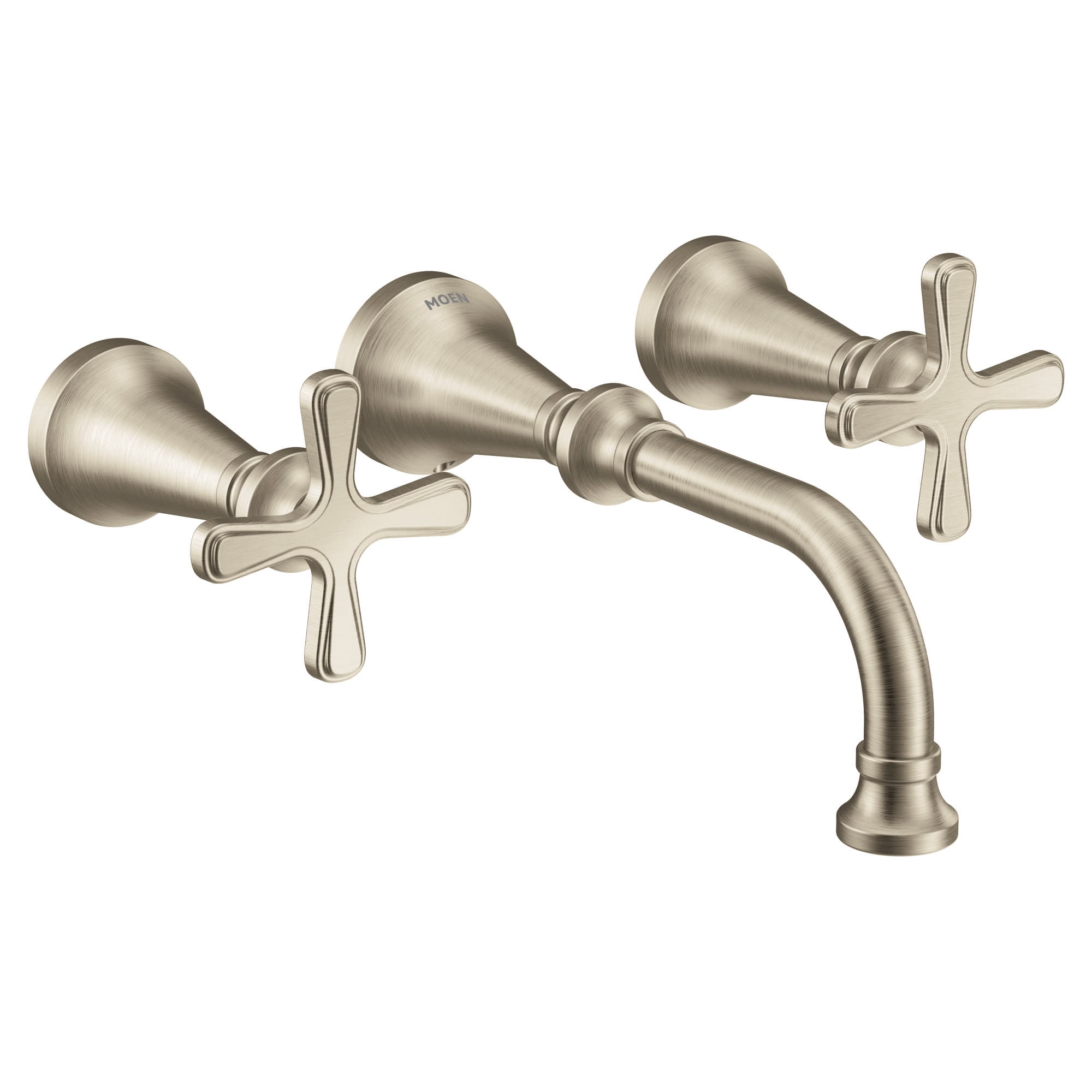 Classic Elegance Brushed Nickel 2-Handle Wall-Mount Bathroom Faucet