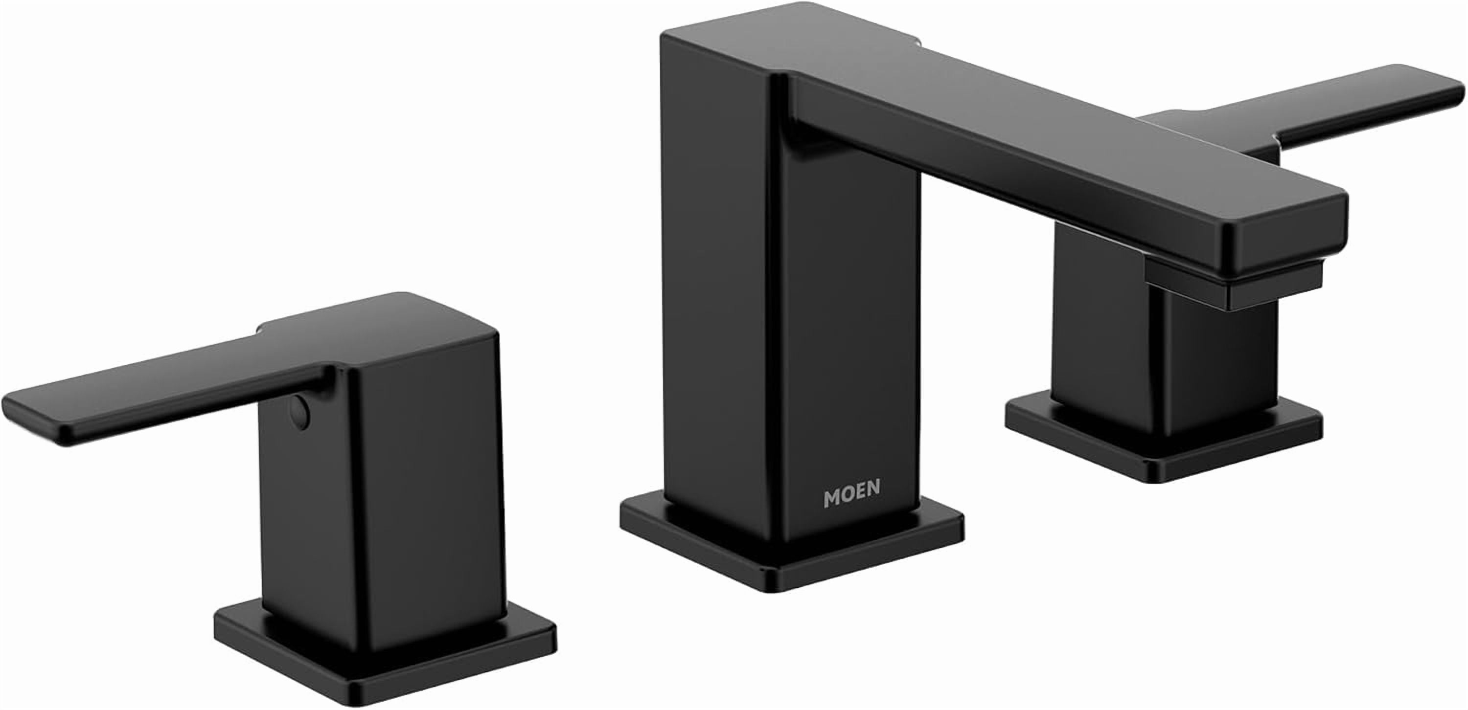 Moen TS6721BL 90 Degree Matte Black Two-Handle Widespread Modern Bathroom Faucet, Valve Required