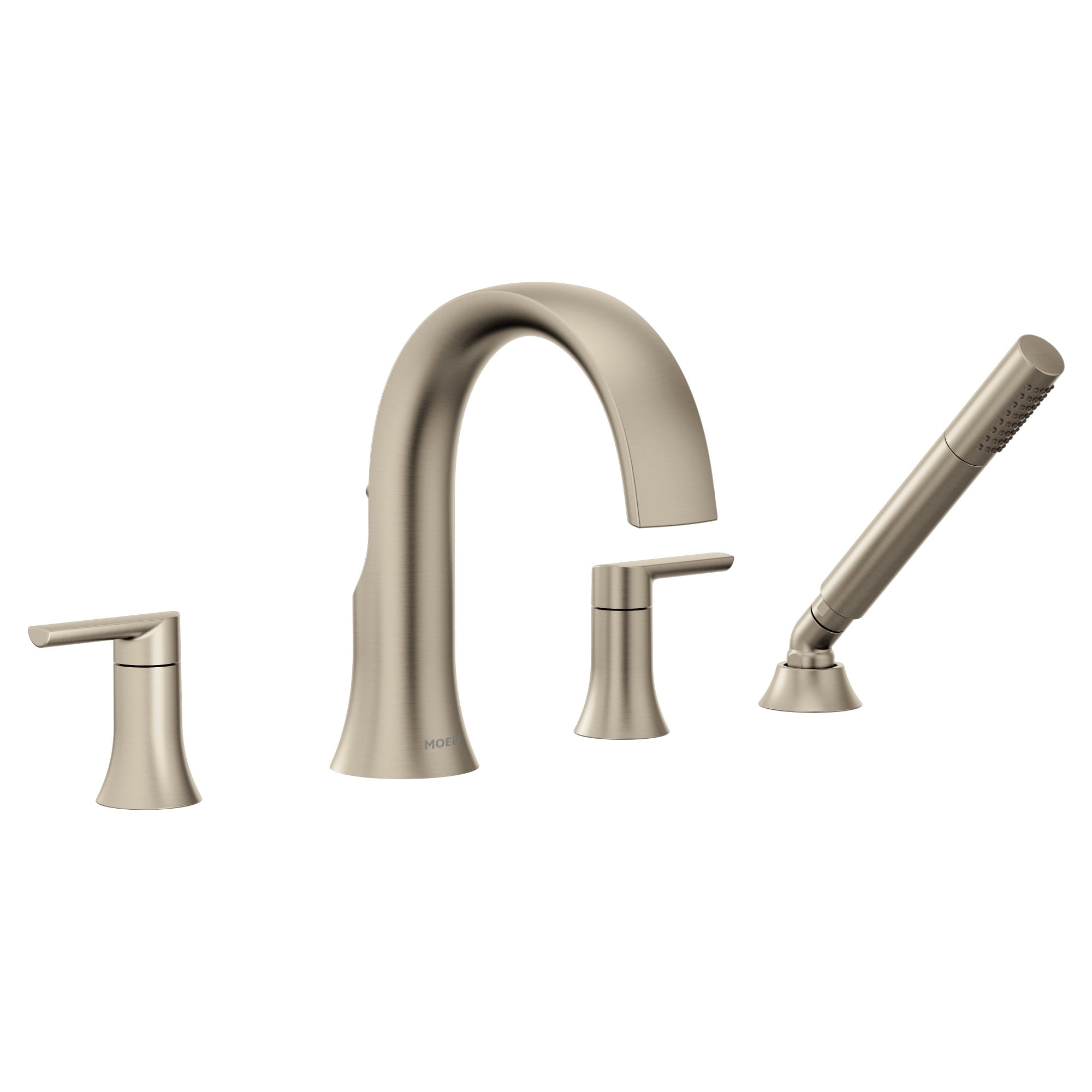 Moen TS984BN Doux Widespread Deck Mounted Roman Tub Filler - Nickel