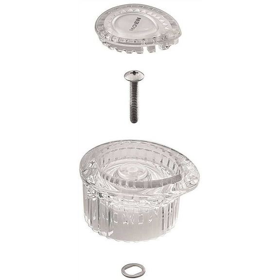 Moen Tub & Shower Handle - Chrome Finish, Clear Acrylic - 1 Handle, Silver