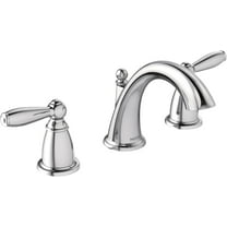 Moen TV6620 Brantford Chrome Two-Handle High Arc Widespread Bathroom Sink Faucet for 3-Hole Setups with Valve Included