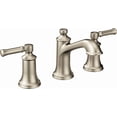 thumbnail image 1 of Moen Dartmoor Brushed Nickel Two-Handle High Arc Widespread Bathroom Sink Faucet for 3-Hole Setups with Valve Included, TV6805BN, 1 of 6