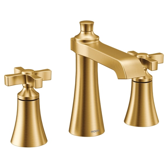 Moen Tvs6985 Flara 1.2 GPM Widespread Bathroom Faucet - Gold