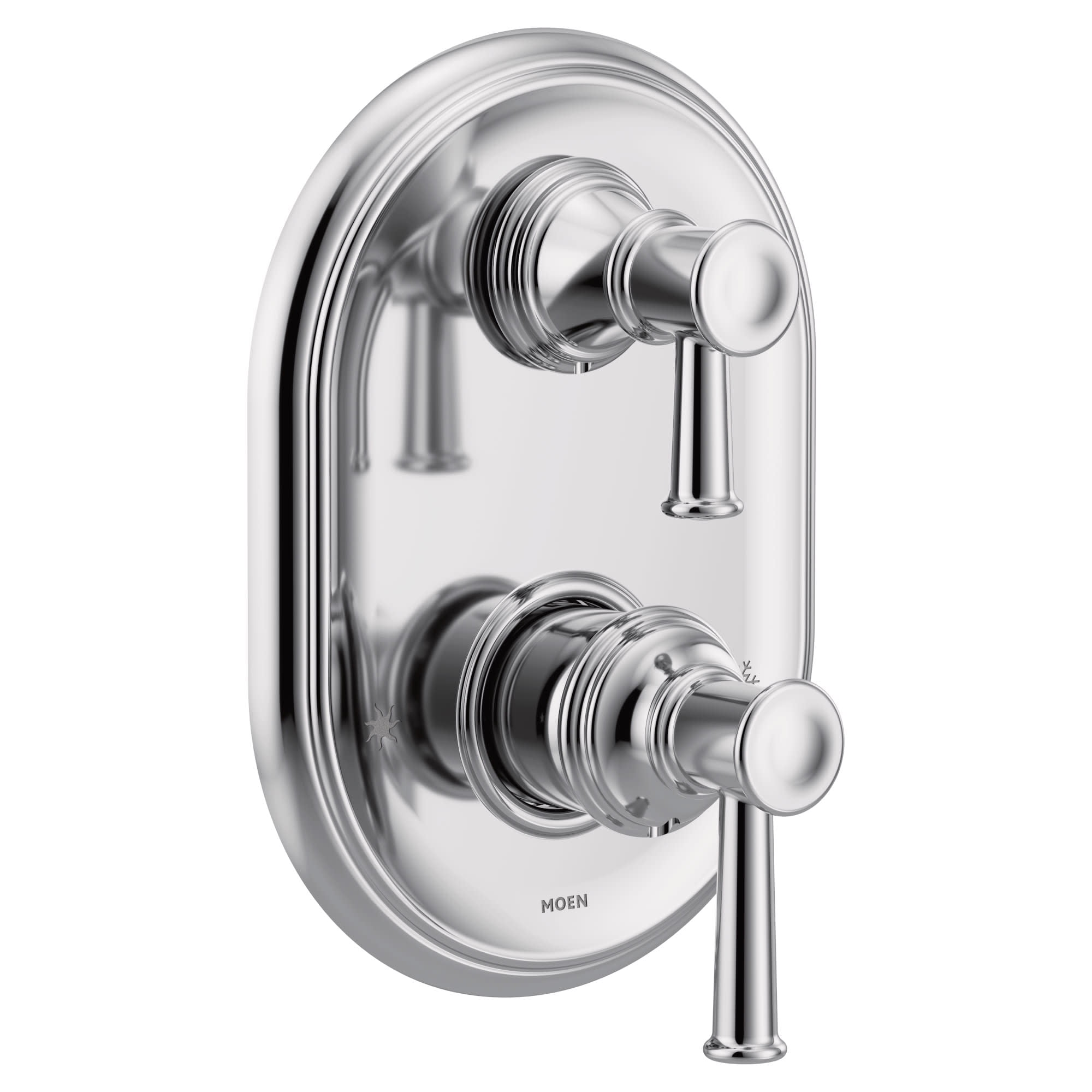 Polished Nickel Dual Lever Shower Trim with Transfer Valve