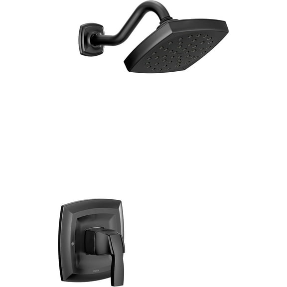 Open Box Moen UT3692BL Voss Matte Black M-CORE 3-Series 1-Handle Shower Trim Kit, Valve Required