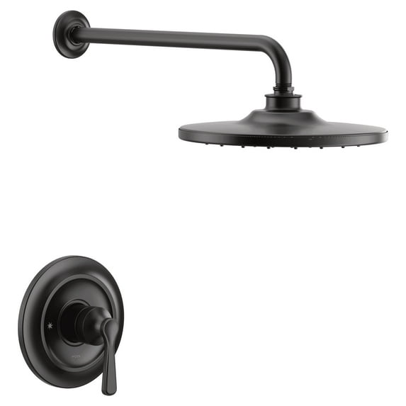 Moen UTS344302 Matte Black Manual 1-Handle Shower Valve Trim