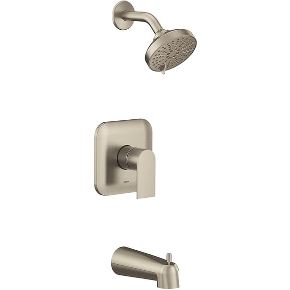 Moen UT2473EPBN Genta LX M-CORE 2-Series Eco Performance 1-Handle Tub and Shower Trim Kit in Brushed Nickel (Valve Sold Separately)