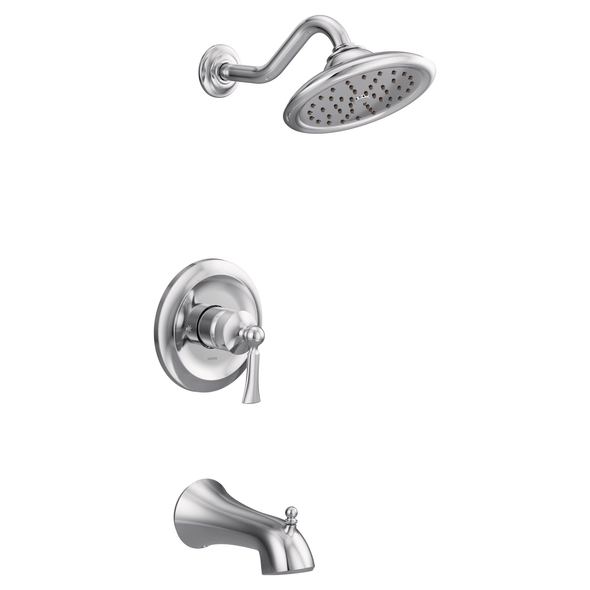 Moen Ut35503ep Wynford Chrome Round 1 Handle Single Function Pressure Balanced Valve and Shower Trim