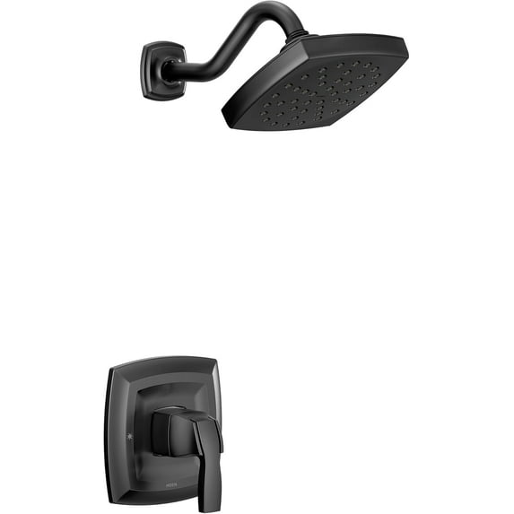 Moen UT3692BL Voss Matte Black M-CORE 3-Series 1-Handle Shower Trim Kit, Valve Required