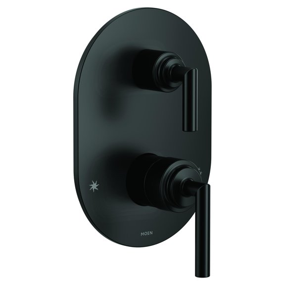 Moen Arris Matte Black M-CORE 3-Series 2-Handle Shower Trim with Integrated Transfer Valve, Valve Required