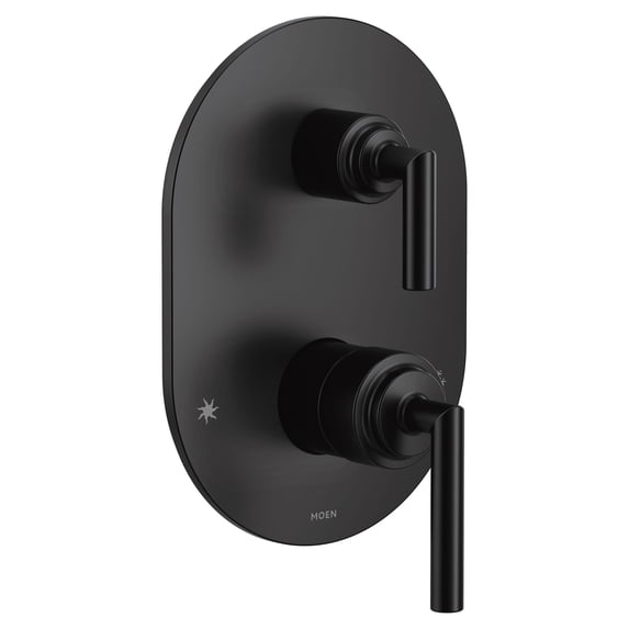 Moen UTS3311BL Arris Two Handle Pressure Balancing Valve Trim in Matte Black