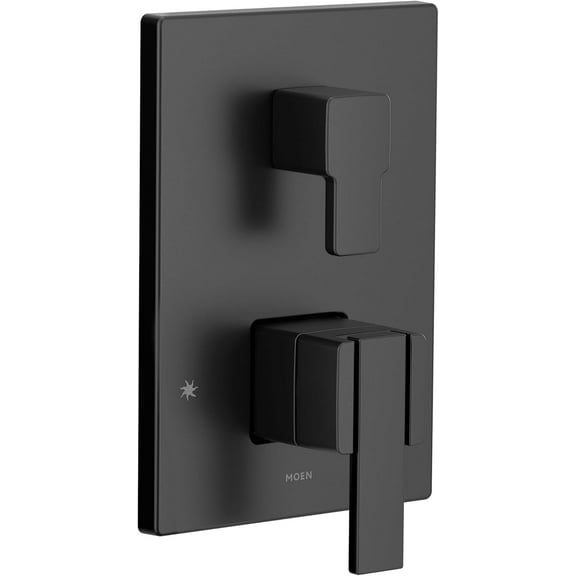 Moen UTS9011BL 90 Degree M-CORE 3-Series 2-Handle Shower Trim with Integrated Transfer, Valve Required, Matte Black
