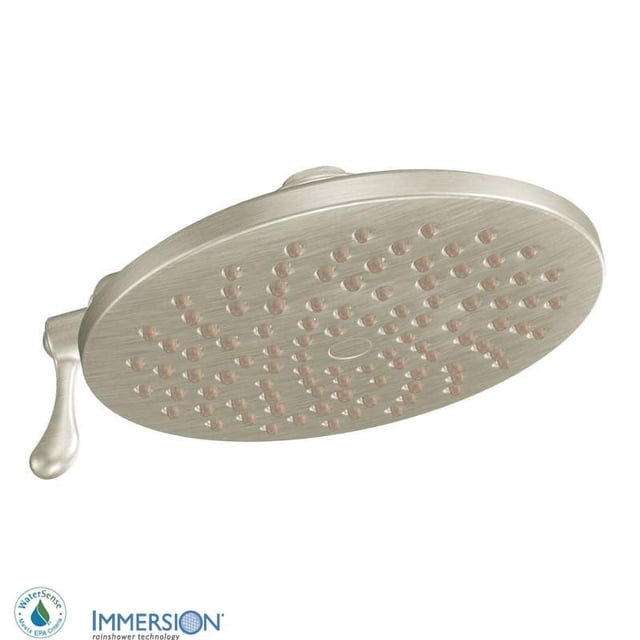 Moen Velocity Brushed Nickel Two-Function 8" Diameter Spray Head Eco ...