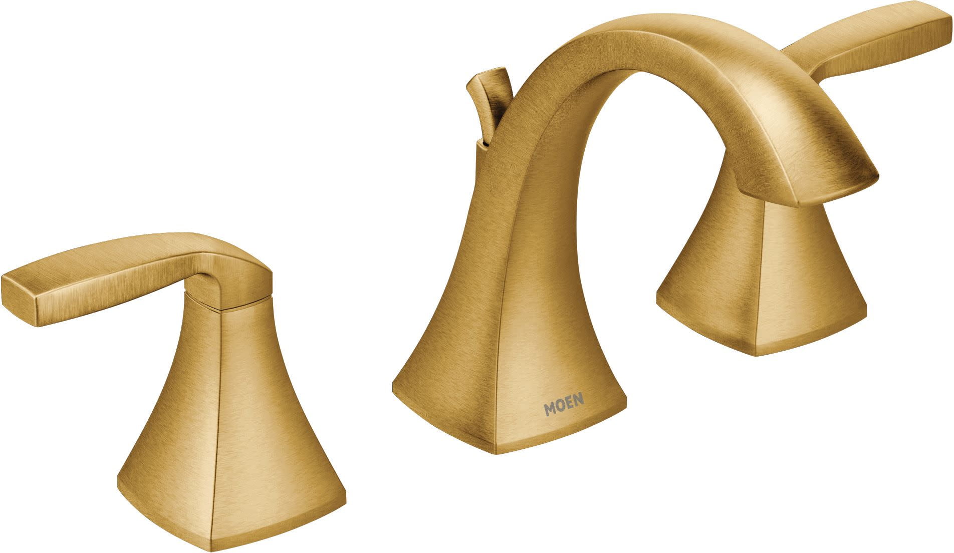 Voss Brushed Gold Two-Handle Widespread Bathroom Faucet