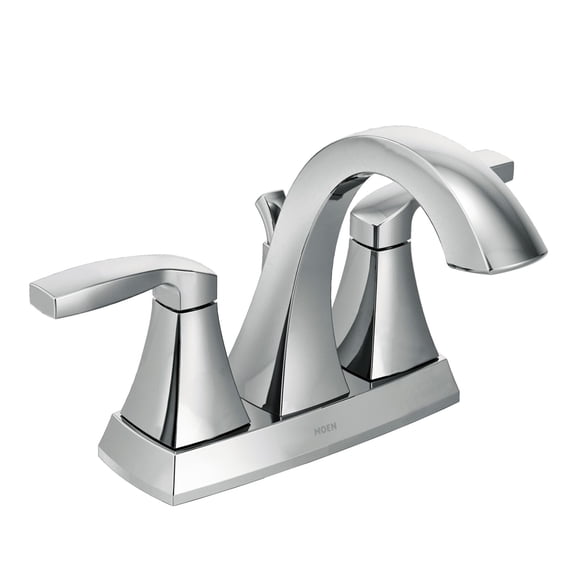 Moen Voss Chrome Two-Handle High Arc Centerset Bathroom Faucet