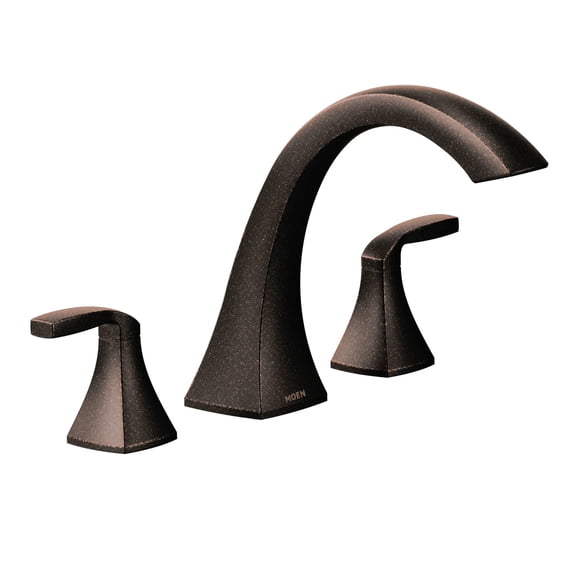 Moen Voss Oil Rubbed Bronze 2-Handle Deck Mount Roman Tub Faucet Trim Kit, Valve Required