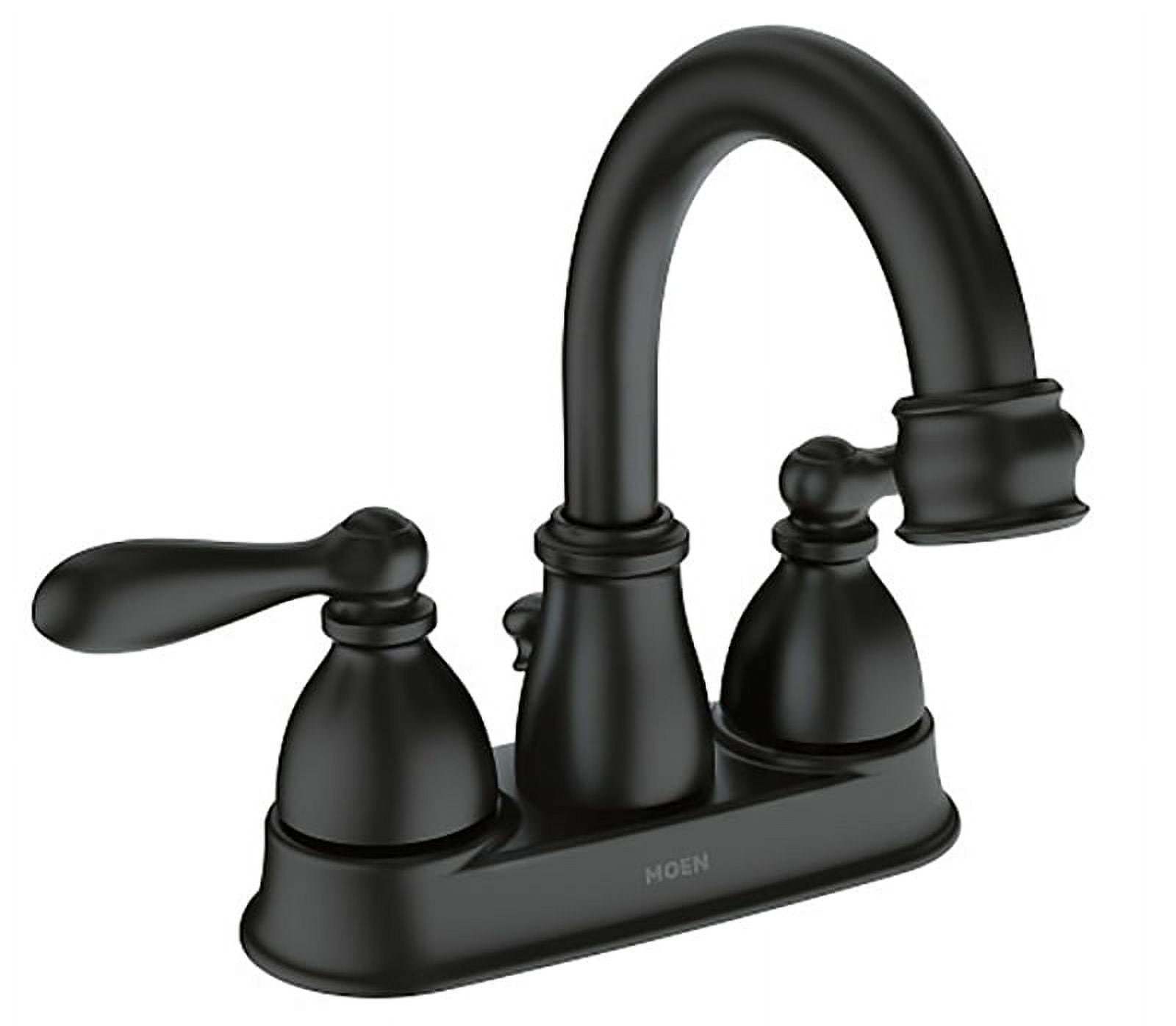 Moen WS84667BL Caldwell Two-Handle High Arc Bathroom Faucet Matte Black